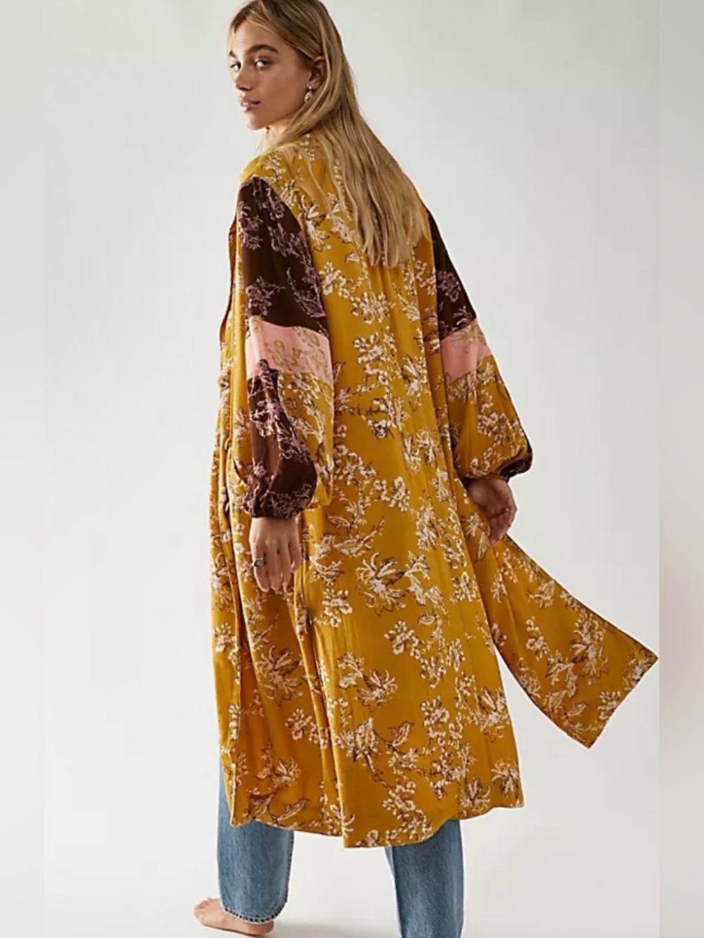 Free People
Sabrina Bohemian Duster Jacket
Mustard Floral